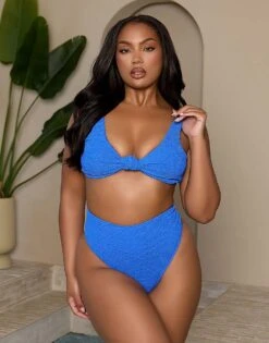 Moda Minx X Bernadette Afia Curve Scrunch Bikini In Cobalt Blue